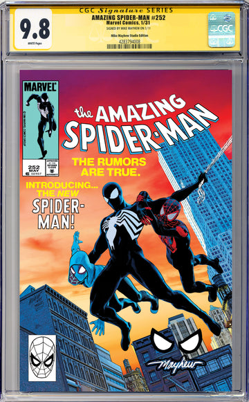 AMAZING SPIDER-MAN #252 FACSIMILE EDITION Mike Mayhew Studio Variant Cover A Trade Dress Spidey Eyes CGC Yellow Label 9.6 and Above Graded Slab