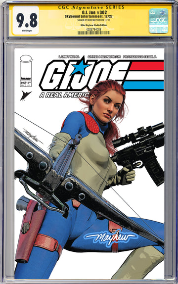G.I. JOE: A REAL AMERICAN HERO #302 Mike Mayhew Studio Variant Cover A Trade Dress Glow Sig CGC Yellow Label 9.6 and Above Graded Slab