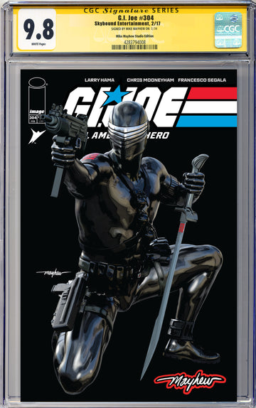 G.I. JOE: A REAL AMERICAN HERO #304 Mike Mayhew Studio Variant Cover A Trade Dress Glow Sig CGC Yellow Label 9.6 and Above Graded Slab