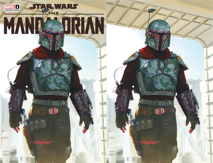 STAR WARS: THE MANDALORIAN SEASON 2 #1 Mike Mayhew Studio Variant Set of Cover A and Virgin Cover B Signed with COA