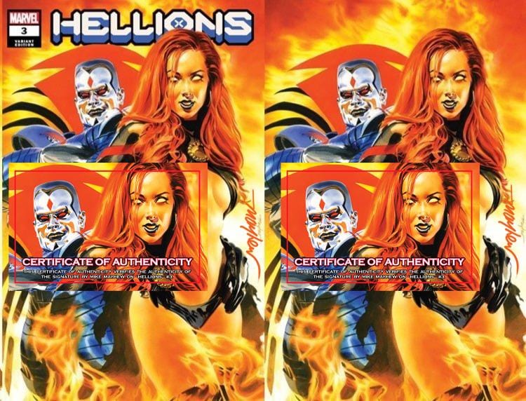 HELLIONS #2 and HELLIONS #3  Variant Cover Trade Dress and Virgin Signed with COA Bundle