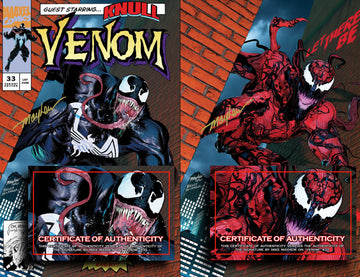VENOM #33 Mike Mayhew Studio Variant Cover A Trade Dress and Cover B Set Signed with COA