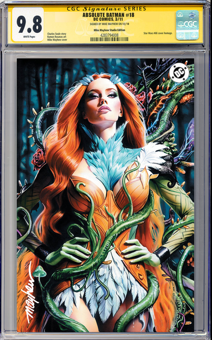 ABSOLUTE BATMAN #18 Mike Mayhew Studio Variant Cover B Virgin SIGNED CGC Yellow Label Guaranteed 9.8 Graded Slab