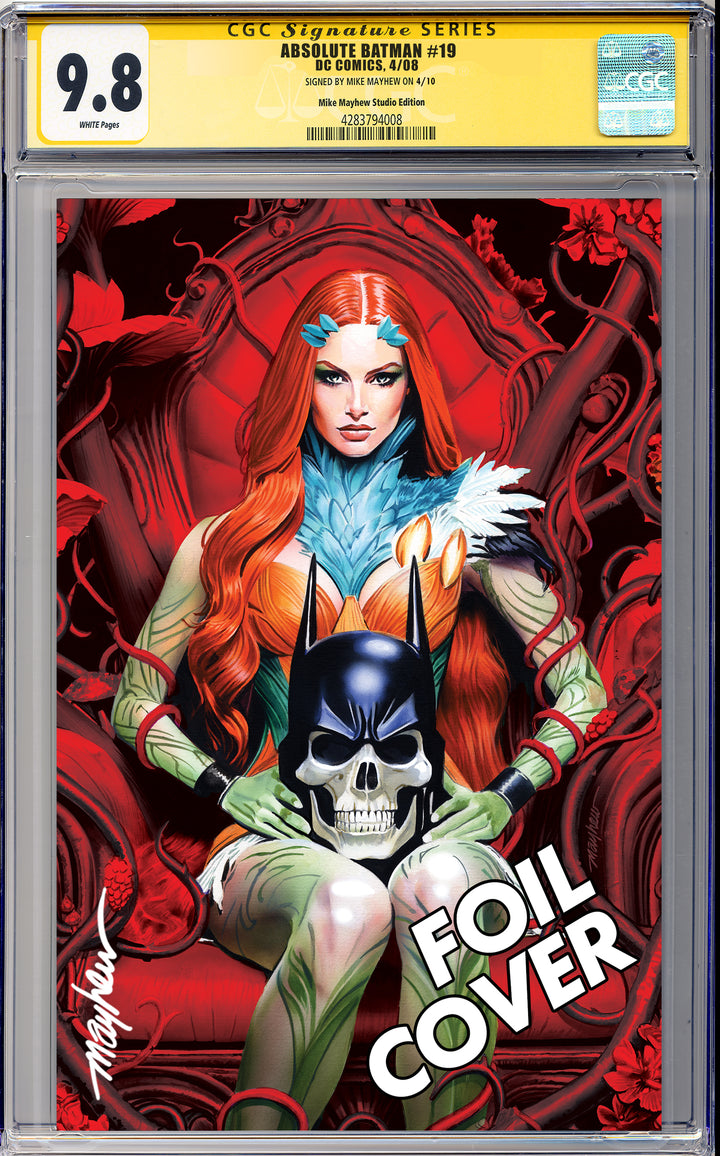 ABSOLUTE BATMAN #19 Mike Mayhew Studio Variant Cover D Red Foil SIGNED CGC Yellow Label Guaranteed 9.8 Graded Slab