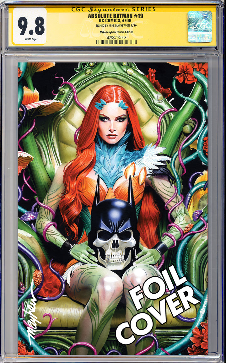 ABSOLUTE BATMAN #19 Mike Mayhew Studio Variant Cover C Green Foil SIGNED CGC Yellow Label Guaranteed 9.8 Graded Slab