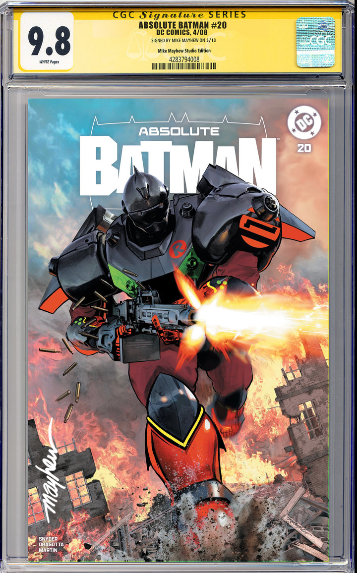 ABSOLUTE BATMAN #20 Mike Mayhew Studio Variant Cover A Trade Dress SIGNED CGC Yellow Label Guaranteed 9.8 Graded Slab