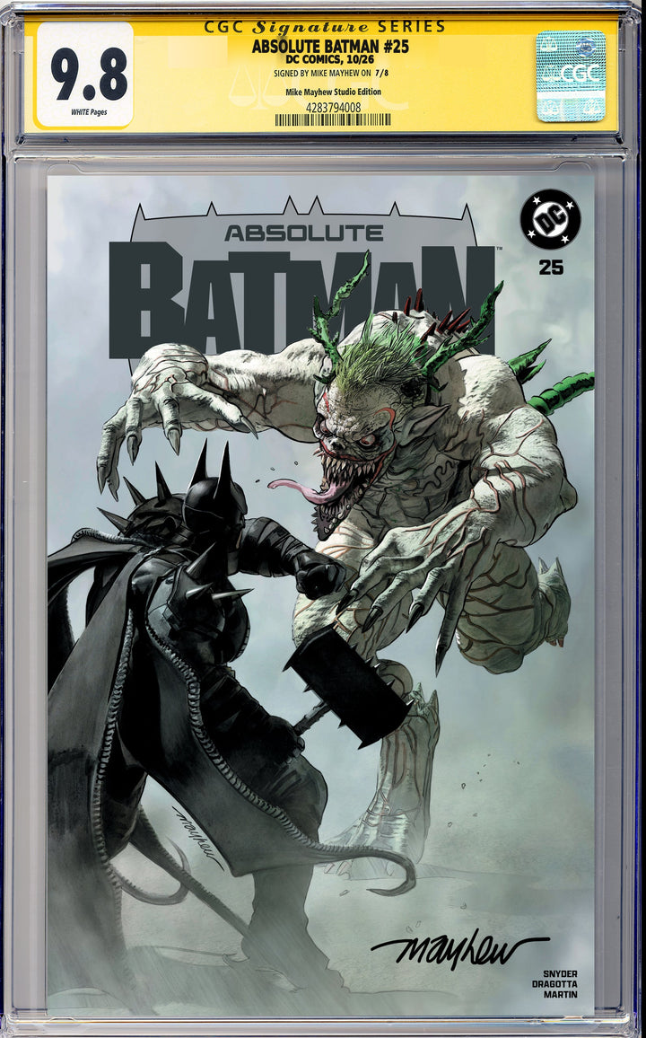 ABSOLUTE BATMAN #25 Mike Mayhew Studio Variant Cover A CGC Signature Series 9.8