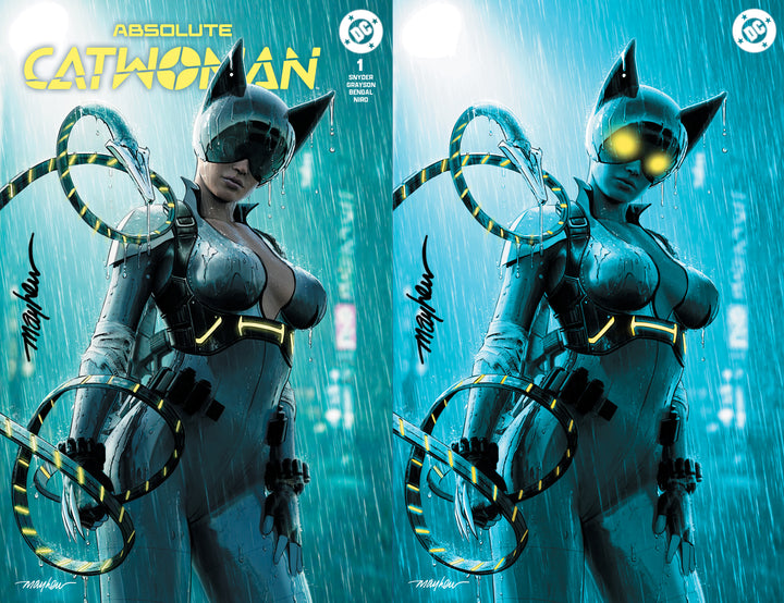 ABSOLUTE CATWOMAN #1 Mike Mayhew Studio Variant Set of Covers A and B SIGNED with COA