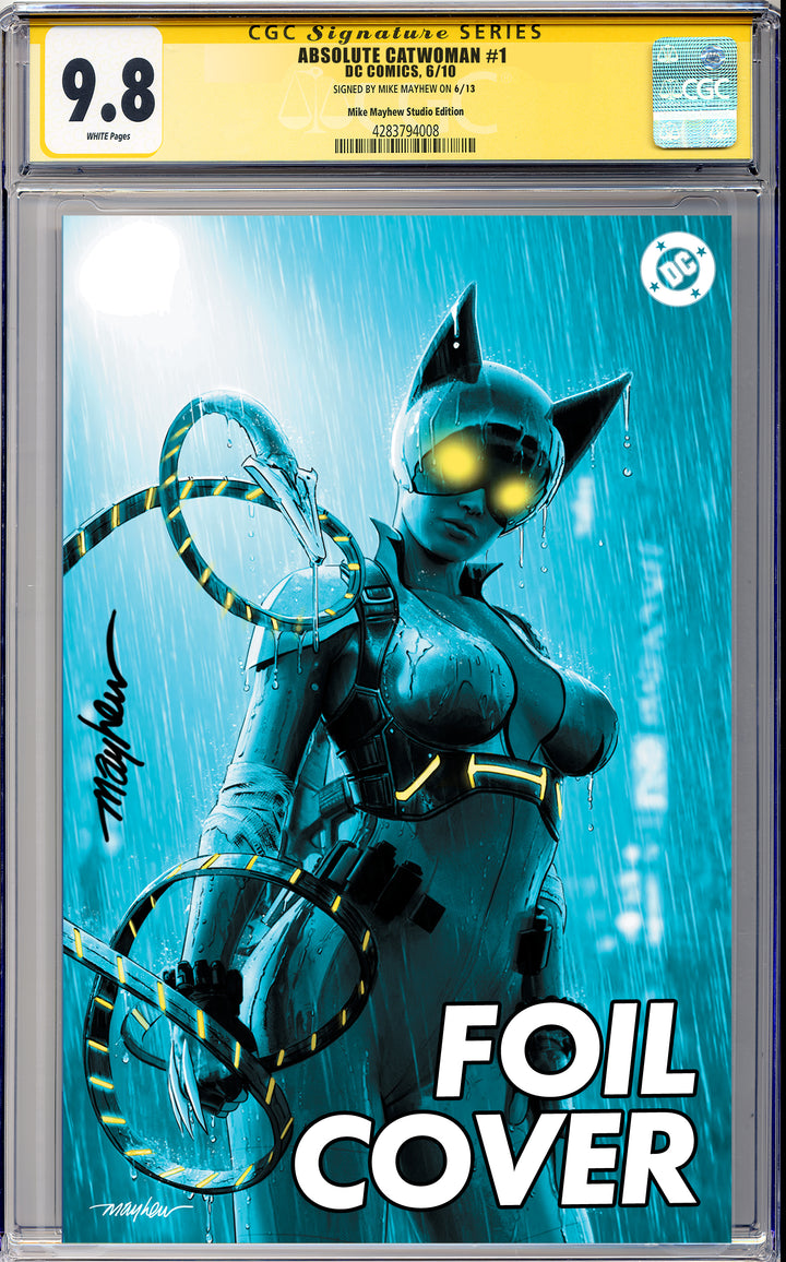ABSOLUTE CATWOMAN #1 Mike Mayhew Studio Shadow Variant Cover D SIGNED CGC Yellow Label Guaranteed 9.8 Graded Slab
