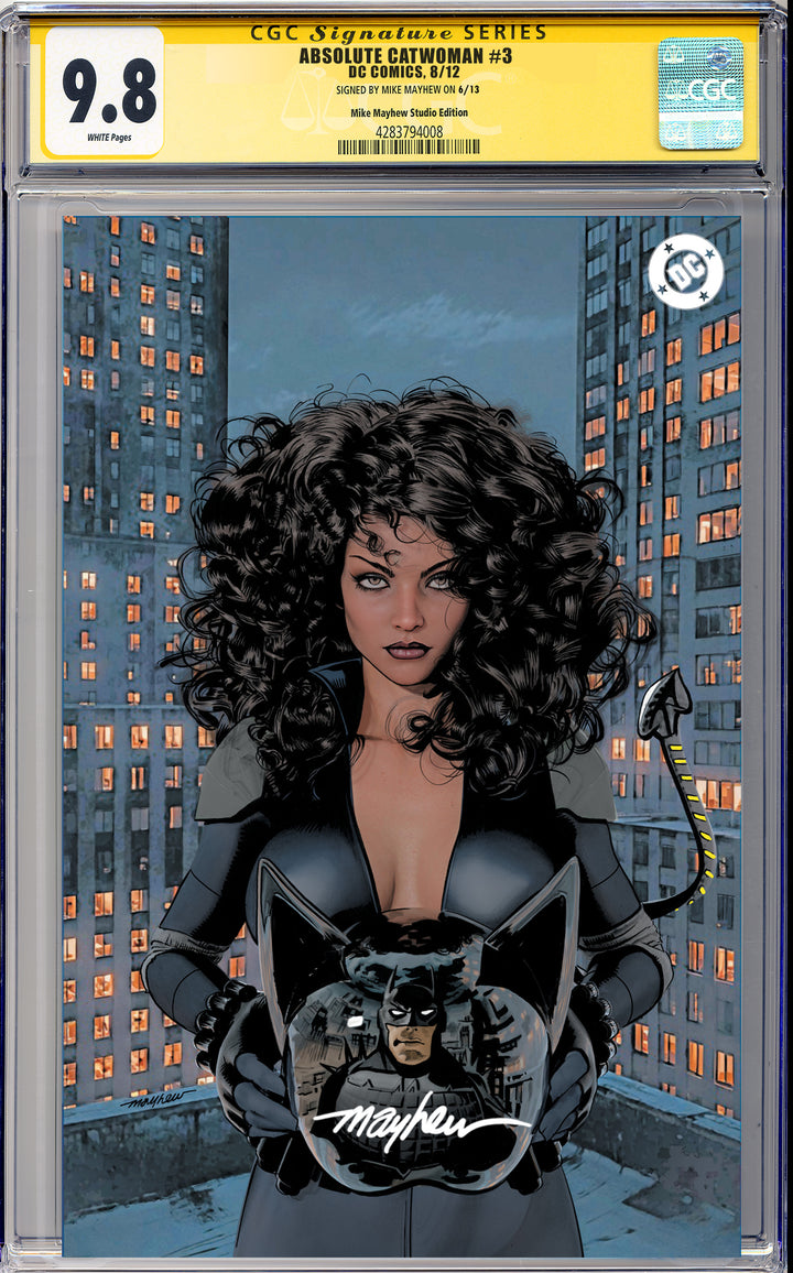ABSOLUTE CATWOMAN #3 Mike Mayhew Studio Variant Cover B Virgin SIGNED CGC Yellow Label Guaranteed 9.8 Graded Slab