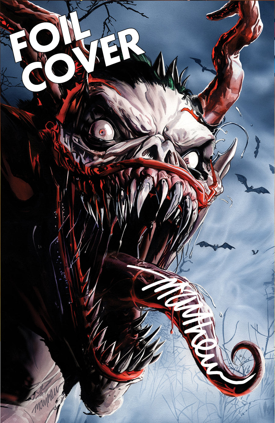 ABSOLUTE BATMAN #15 Mike Mayhew Studio Variant Cover C Blue Foil TONGUE SIG with COA (Copy)