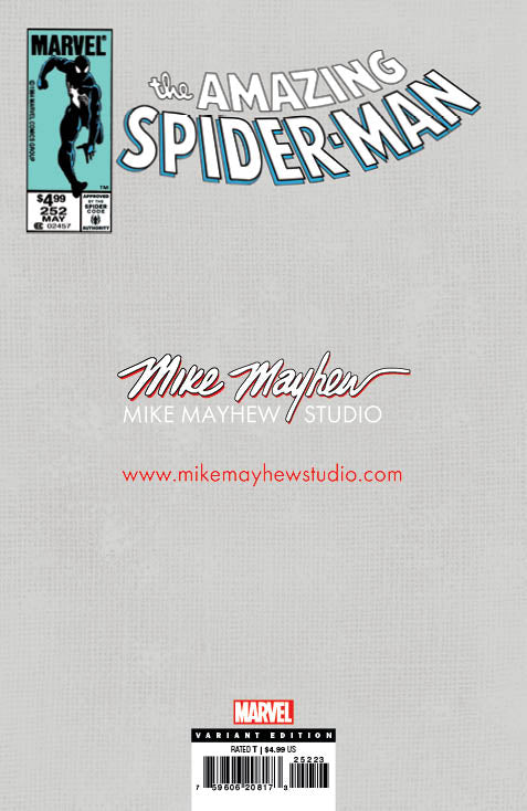 AMAZING SPIDER-MAN #252 FACSIMILE EDITION Mike Mayhew Studio Variant Cover A Trade Dress Glow Sig with COA