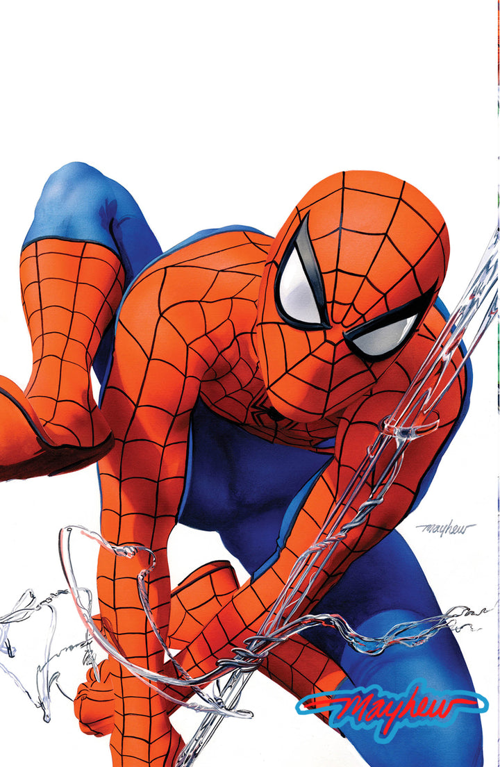 AMAZING SPIDER-MAN #1 (2025) Mike Mayhew Studio Variant Cover B Virgin GLOW SIG with COA