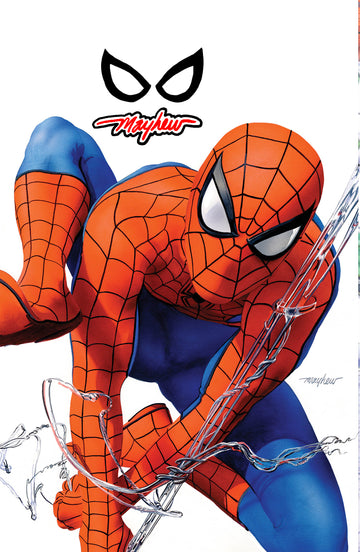AMAZING SPIDER-MAN #1 (2025) Mike Mayhew Studio Variant Cover B Virgin SPIDER-EYES REMARQUE with COA