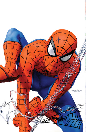 AMAZING SPIDER-MAN #1 (2025) Mike Mayhew Studio Variant Cover B Virgin BLACK THWIP SIG with COA