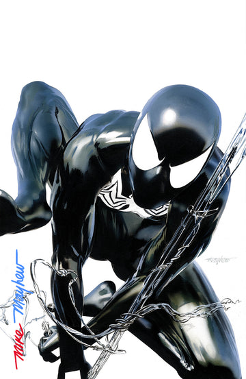 AMAZING SPIDER-MAN #1 (2025) Mike Mayhew Studio Variant Cover C Black Suit Variant FULL DUO SIG with COA