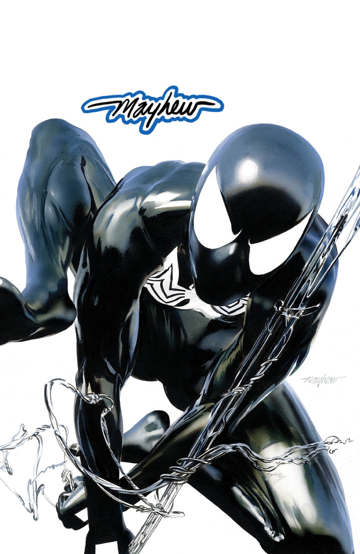 AMAZING SPIDER-MAN #1 (2025) Mike Mayhew Studio Variant Cover C Black Suit Variant GLOW SIG with COA