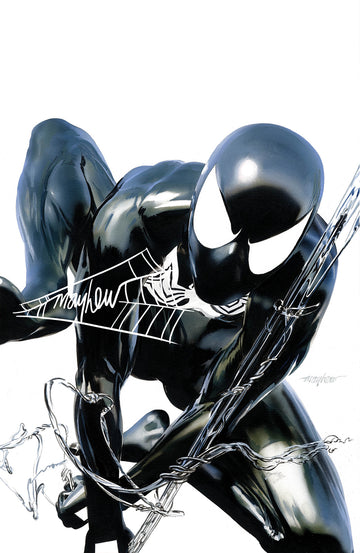 AMAZING SPIDER-MAN #1 (2025) Mike Mayhew Studio Variant Cover C Black Suit Variant WHITE THWIP SIG with COA