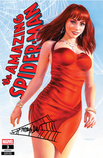 AMAZING SPIDER-MAN #3 Mike Mayhew Studio Variant Cover A Trade Dress BLACK THWIP SIG with COA