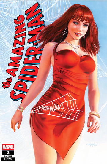 AMAZING SPIDER-MAN #3 Mike Mayhew Studio Variant Cover A Trade Dress WHITE THWIP SIG with COA