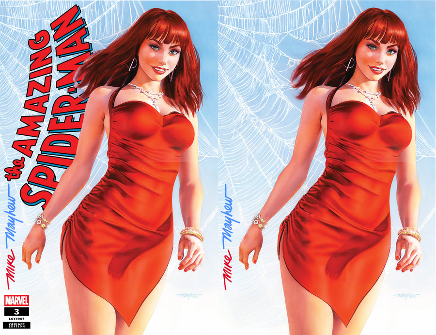 AMAZING SPIDER-MAN #3 Mike Mayhew Studio Variant Cover A Trade Dress & B Virgin SET FULL DUO SIGNED with COA