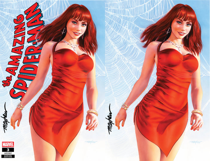 AMAZING SPIDER-MAN #3 Mike Mayhew Studio Variant Cover A Trade Dress & B Virgin SET SIGNED with COA