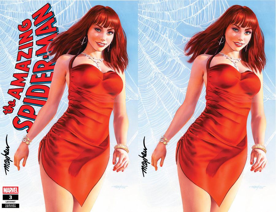 AMAZING SPIDER-MAN #3 Mike Mayhew Studio Variant Cover A Trade Dress & B Virgin SET SIGNED with COA