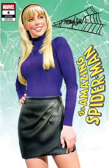 AMAZING SPIDER-MAN #4 Mike Mayhew Studio Variant Cover A Trade Dress BLACK THWIP SIG with COA