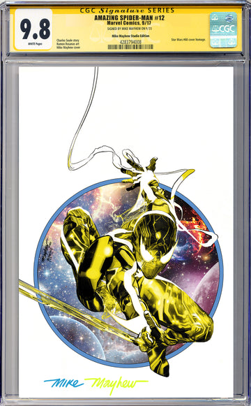 AMAZING SPIDER-MAN #12 Mike Mayhew Studio Variant Cover B Trade Dress FULL DUO SIG CGC 9.8 SIGNATURE SERIES SLAB