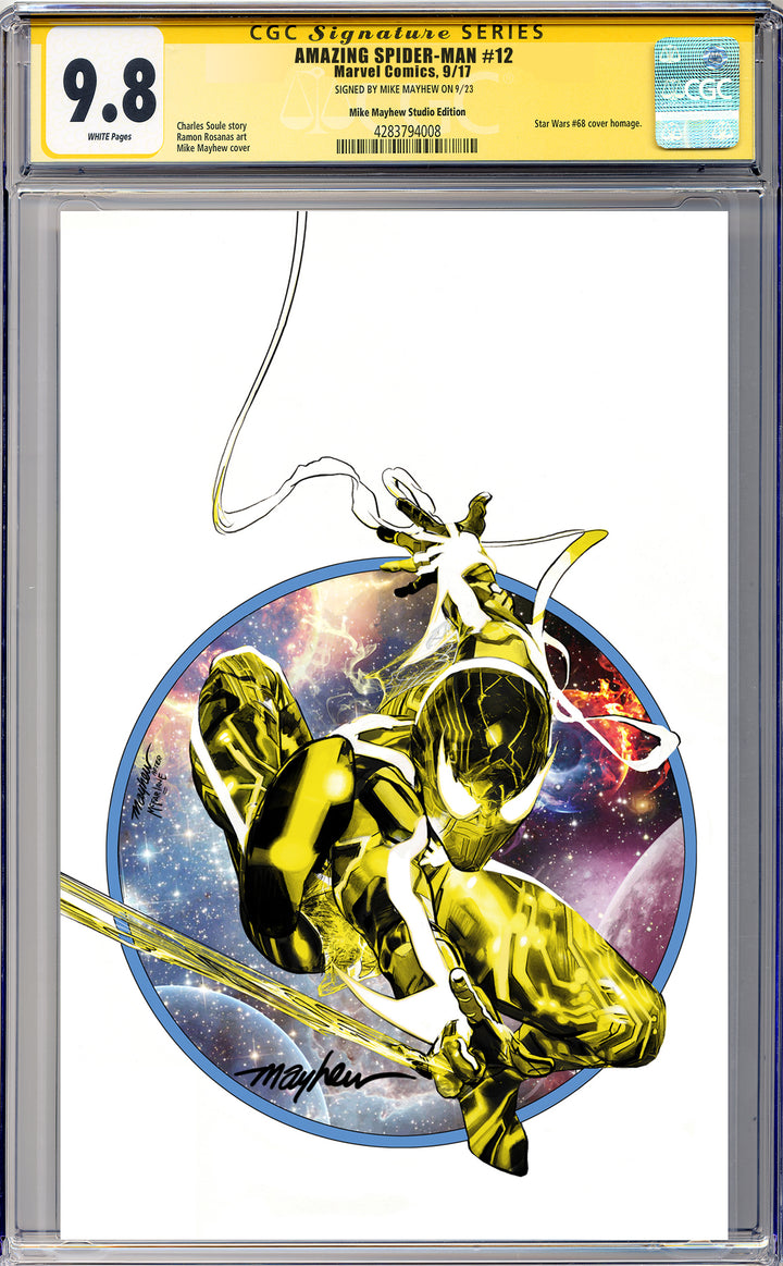 AMAZING SPIDER-MAN #12 Mike Mayhew Studio Variant Cover B Trade Dress SIGNED CGC 9.8 SIGNATURE SERIES SLAB