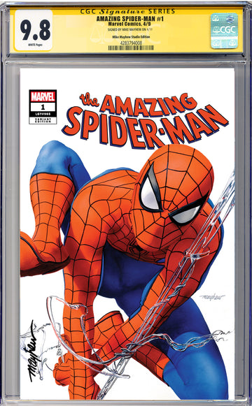 AMAZING SPIDER-MAN #1 (2025) Mike Mayhew Studio Variant Cover A Trade Dress SIGNED CGC 9.8 SIGNATURE SERIES SLAB