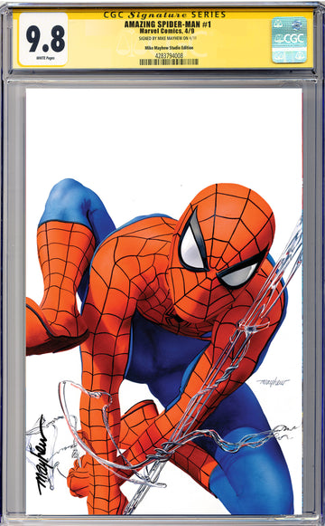 AMAZING SPIDER-MAN #1 (2025) Mike Mayhew Studio Variant Cover B Virgin REGULAR SIGNATURE CGC 9.8 SIGNATURE SERIES SLAB