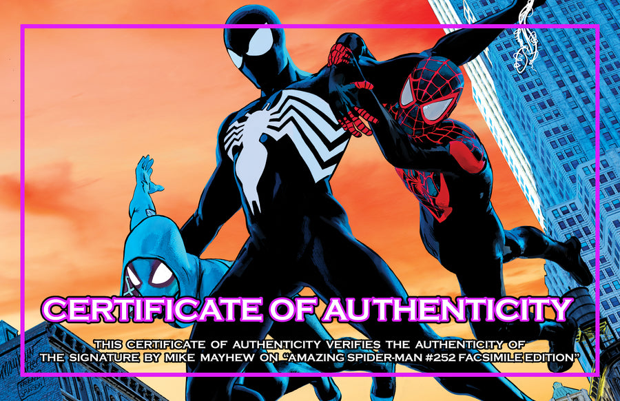 AMAZING SPIDER-MAN #252 FACSIMILE EDITION Mike Mayhew Studio Variant Cover A Spidey Eyes Sig with COA