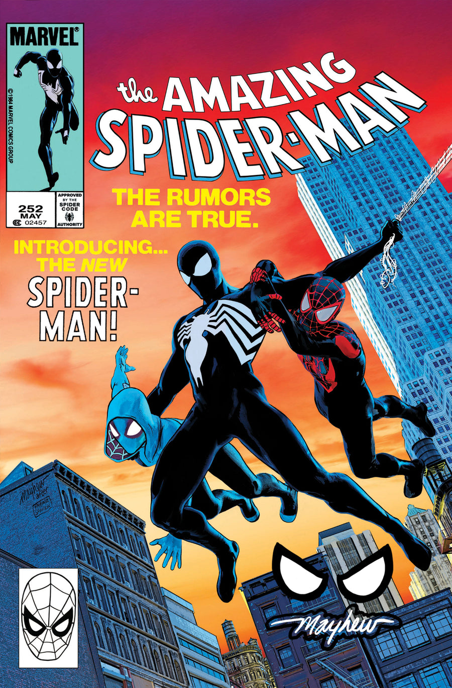 AMAZING SPIDER-MAN #252 FACSIMILE EDITION Mike Mayhew Studio Variant Cover A Spidey Eyes Sig with COA
