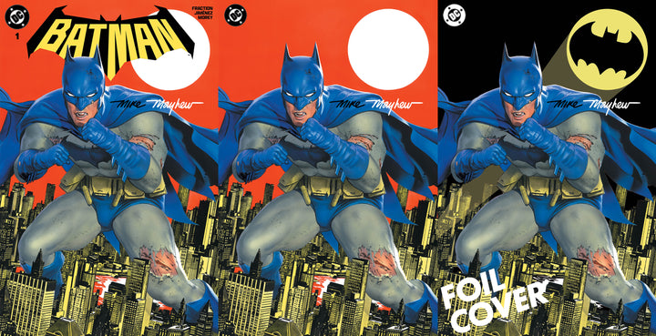 BATMAN #1 Mike Mayhew Studio Set of Cover A, B and C Full Duo Signed With COA