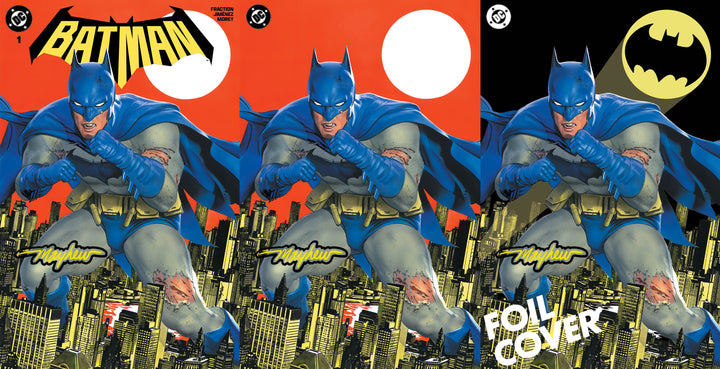 BATMAN #1 Mike Mayhew Studio Set of Cover A, B and C Glow Sig With COA