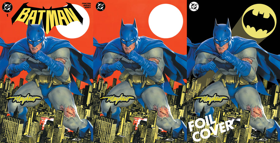 BATMAN #1 Mike Mayhew Studio Set of Cover A, B and C Glow Sig With COA