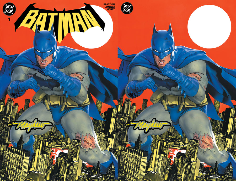 BATMAN #1 Mike Mayhew Studio Set of Cover A and B Bat Sig Signed With COA