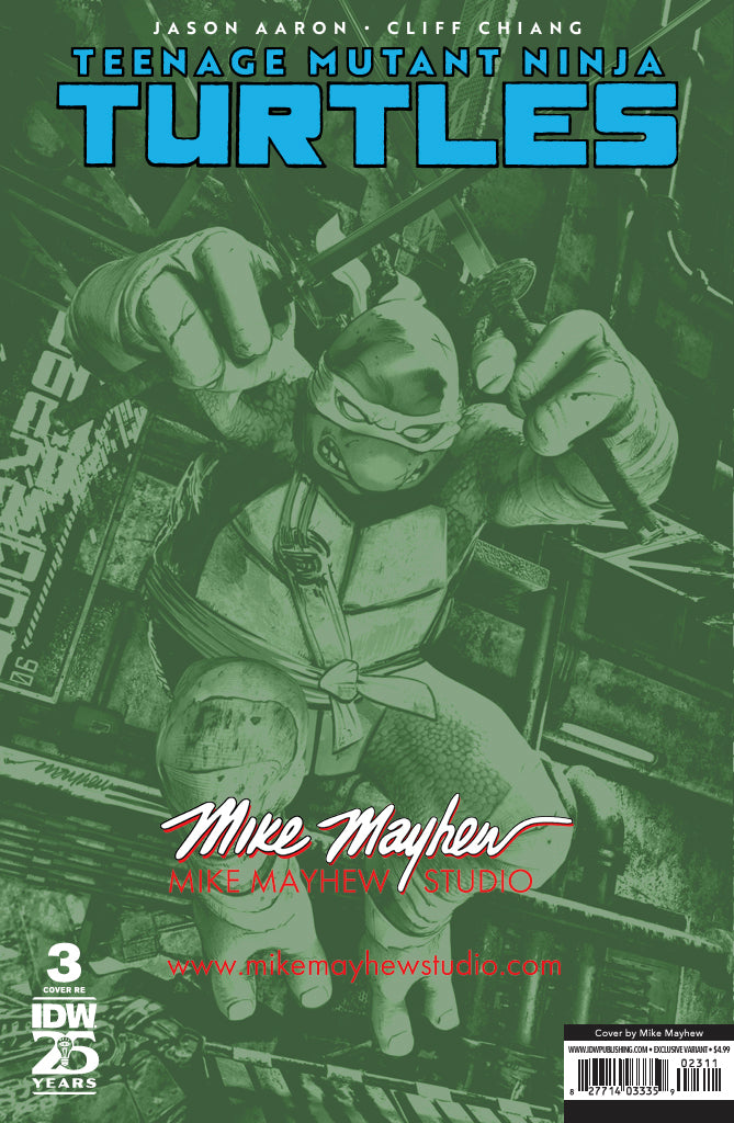 TEENAGE MUTANT NINJA TURTLES #3 Mike Mayhew Studio Variant Cover A Trade Dress and B Virgin Glow Sig with COA