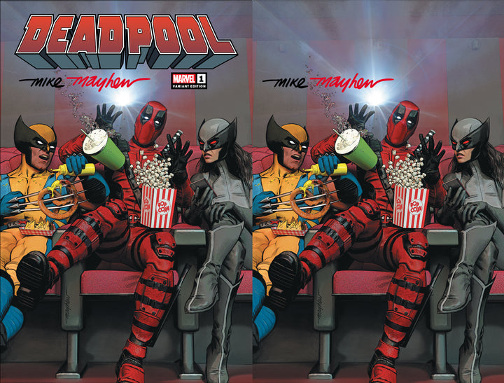 DEADPOOL #1 Mike Mayhew Studio Variant Cover A Trade Dress and B Virgin Full Duo Signed with COA
