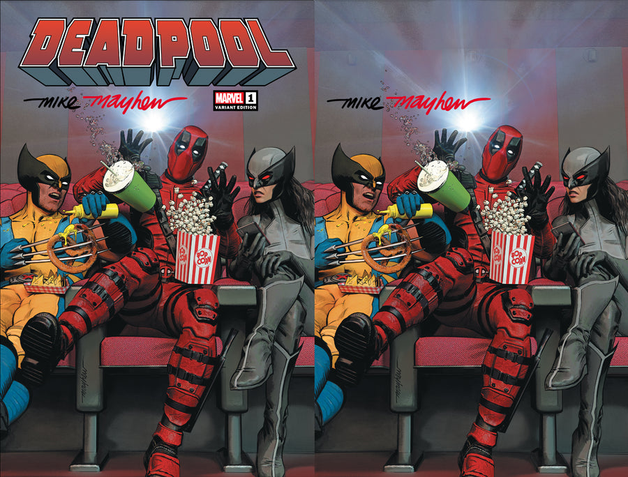 DEADPOOL #1 Mike Mayhew Studio Variant Cover A Trade Dress and B Virgin Full Duo Signed with COA