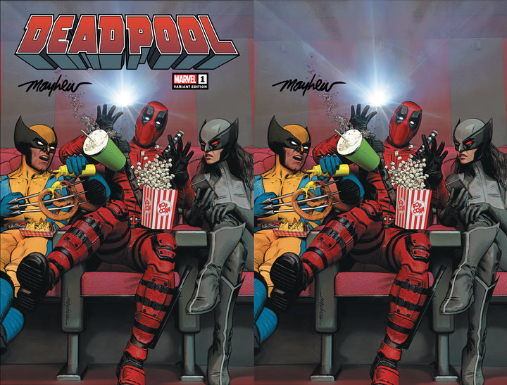 DEADPOOL #1 Mike Mayhew Studio Variant Cover A Trade Dress and B Virgin Signed with COA