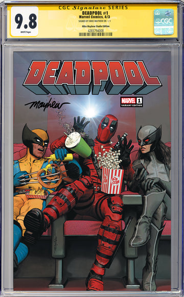 DEADPOOL #1 Mike Mayhew Studio Variant Cover A Trade Dress Regular Sig CGC Yellow Label Guaranteed 9.8 Graded Slab