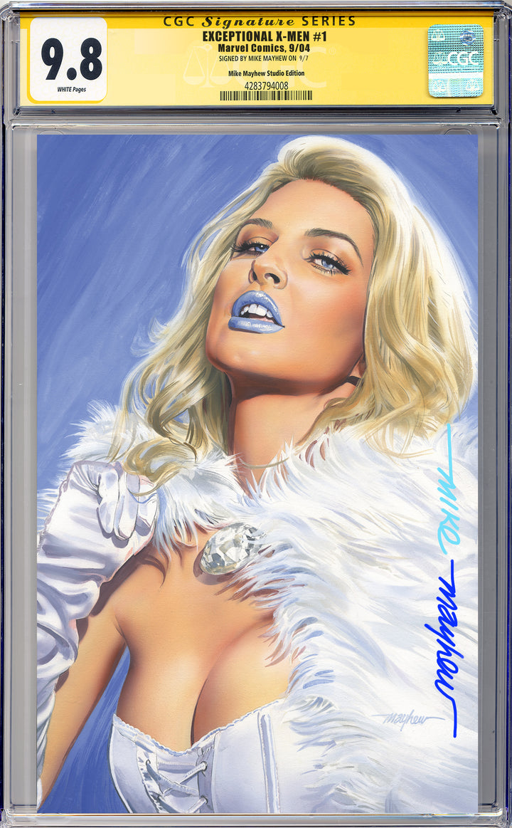 EXCEPTIONAL X-MEN #1 Mike Mayhew Studio Variant Cover B Virgin Fill Duo Sig CGC Yellow Label Guaranteed 9.8 Graded Slab