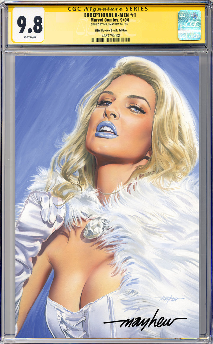 EXCEPTIONAL X-MEN #1 Mike Mayhew Studio Variant Cover B Virgin Regular Sig CGC Yellow Label Guaranteed 9.8 Graded Slab