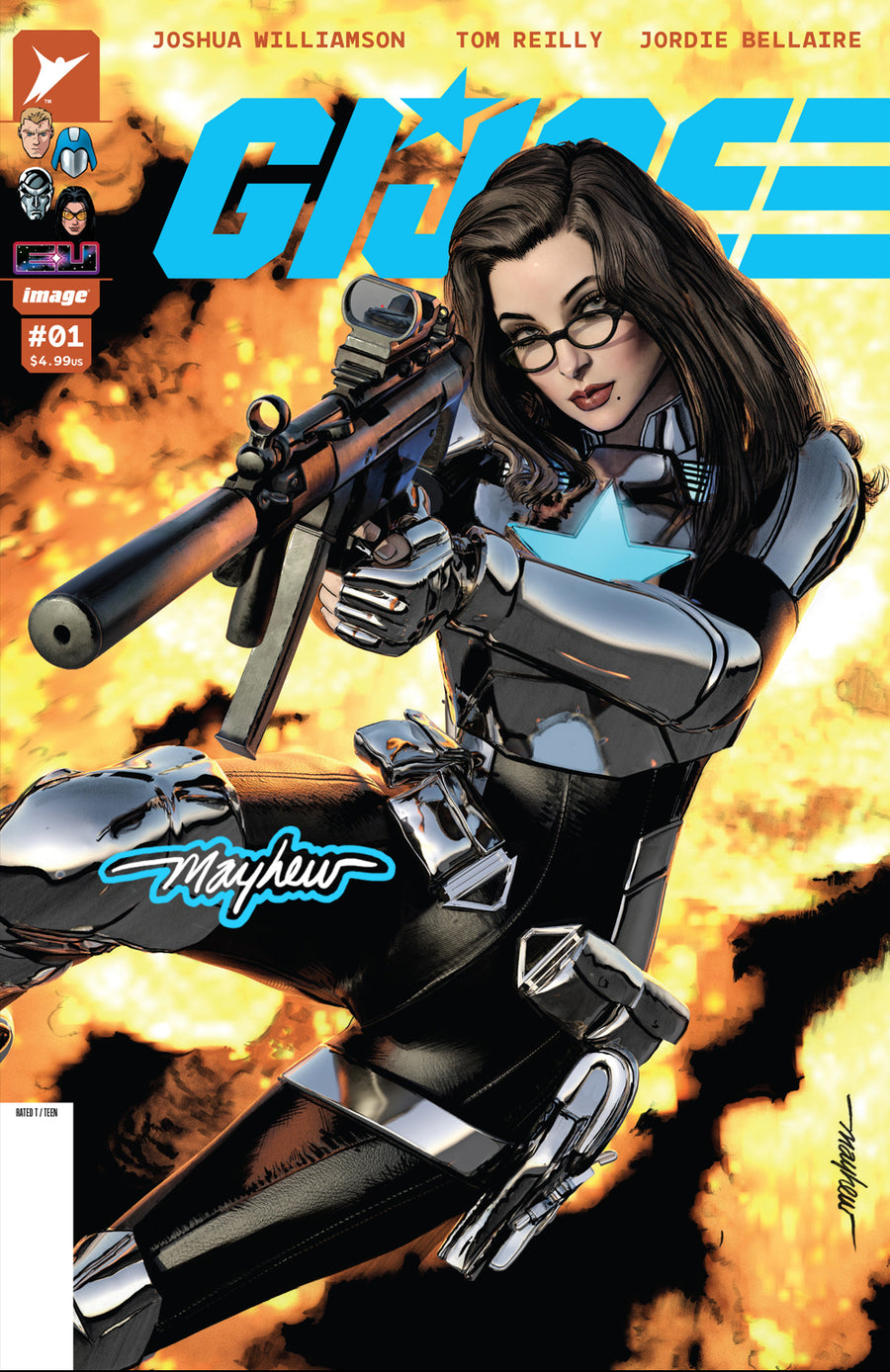 GI JOE #1 Mike Mayhew Studio Variant Cover A Trade Dress Glow Sig with COA