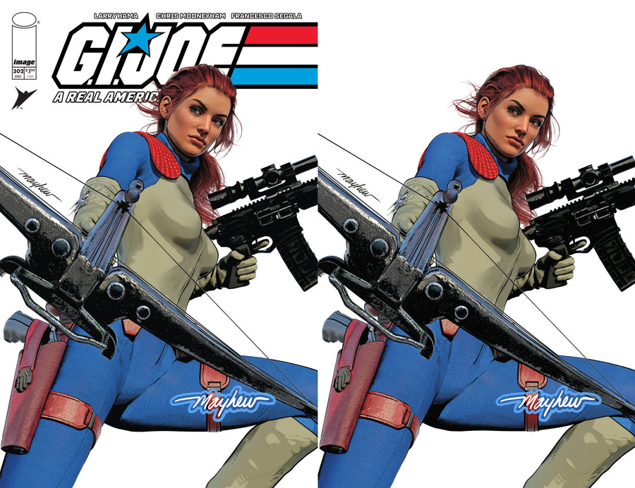 G.I. JOE: A REAL AMERICAN HERO #302 Mike Mayhew Studio Variant Cover A Trade Dress and B Virgin Glow Sig with COA