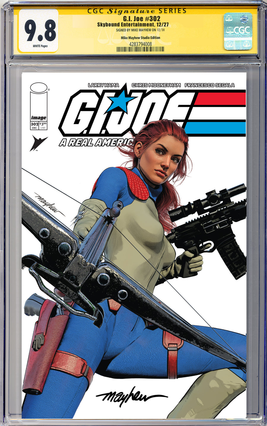 G.I. JOE: A REAL AMERICAN HERO #302 Mike Mayhew Studio Variant Cover A Trade Dress Regular Sig CGC Yellow Label 9.6 and Above Graded Slab