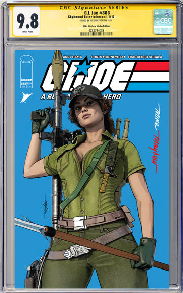 G.I. JOE: A REAL AMERICAN HERO #303  Mike Mayhew Studio Variant Cover A Trade Dress Full Duo Sig CGC Yellow Label 9.6 and Above Graded Slab