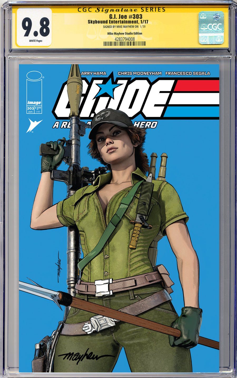 G.I. JOE: A REAL AMERICAN HERO #303  Mike Mayhew Studio Variant Cover A Trade Dress Regular Sig CGC Yellow Label 9.6 and Above Graded Slab